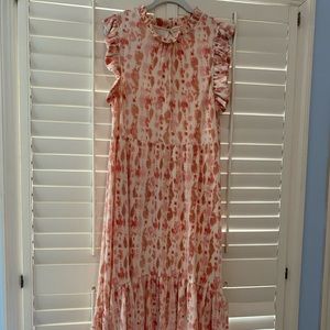 Karlie high low maxi ikat peach pattern, so soft Large
